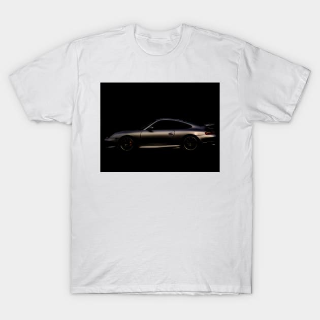 Silver Porsche 911 996 T-Shirt by captureasecond